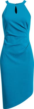 Anne Klein Side Pleat Asymmetric Dress