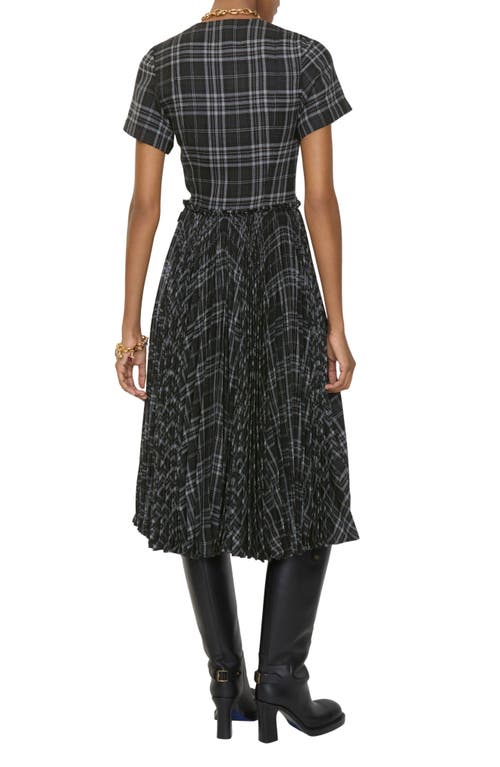 Burberry Meryl Check Midi Wrap Dress In Black
