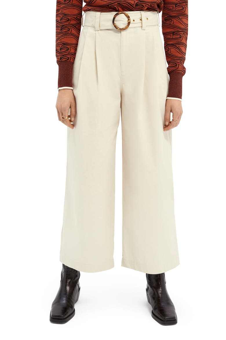 Belted Wide Leg Pants, Main, color, ECRU