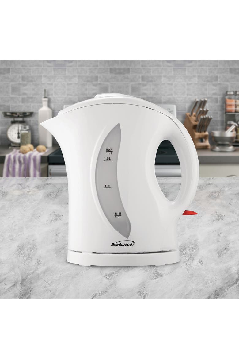 1.7 Liter Cordless Plastic Tea Kettle, Alternate, color, White