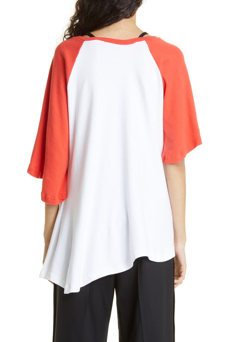 Neogirl Asymmetric Cotton Graphic Tee, Alternate, color, ORANGE