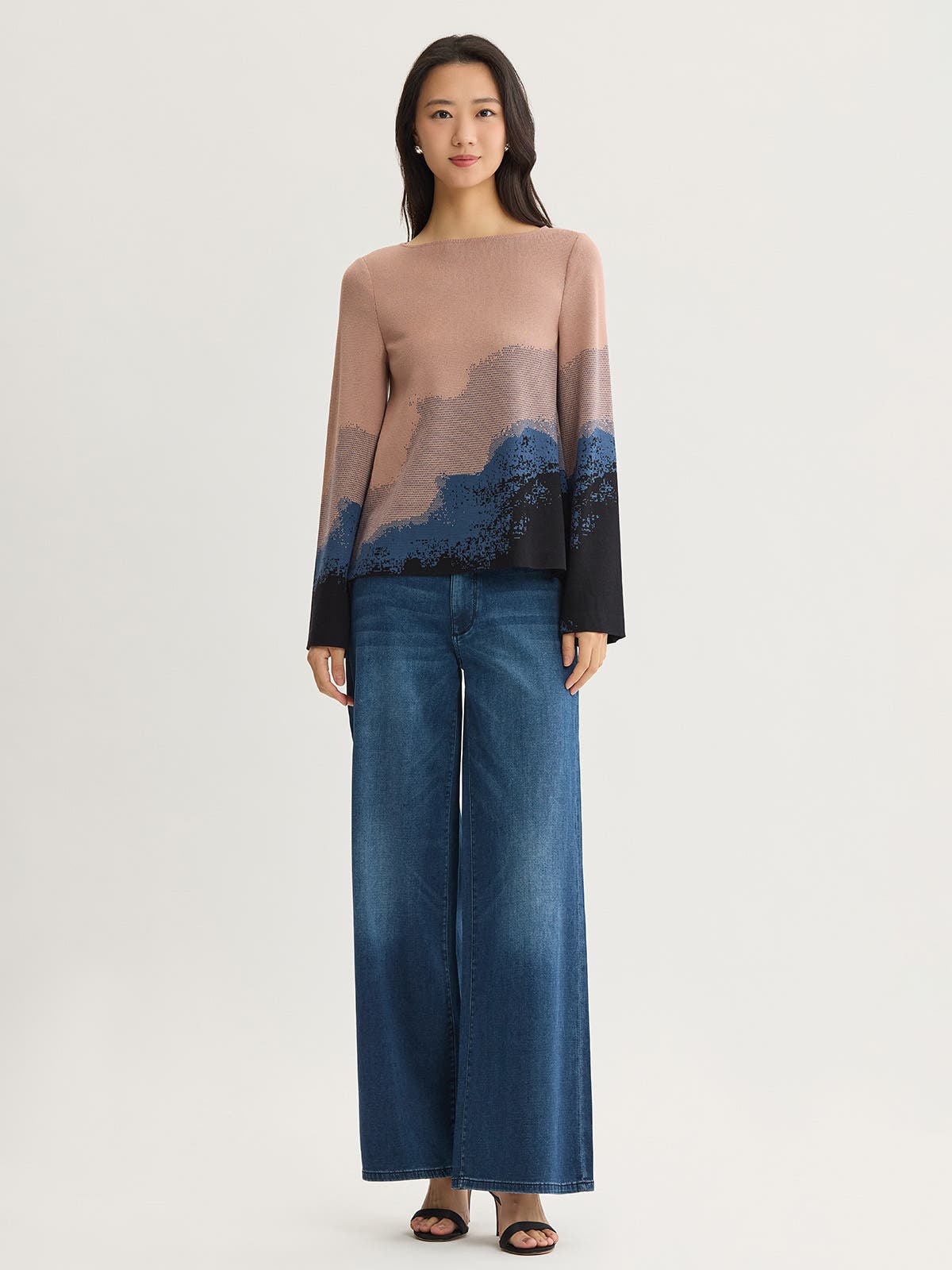 Misook Landscape Bell Sleeve Knit Top (Women) | Nordstrom