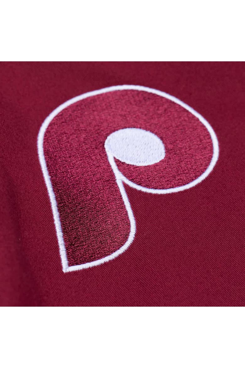Women's Mitchell & Ness Burgundy Philadelphia Phillies Script Mechanic Cropped Full-Zip Jacket, Alternate, color, Burgundy