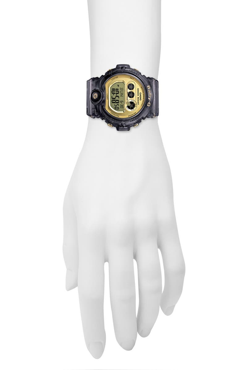 G-SHOCK BABY-G Baby-G 'Transparent Marine' Digital Watch, 45mm x 39mm, Alternate, color, 