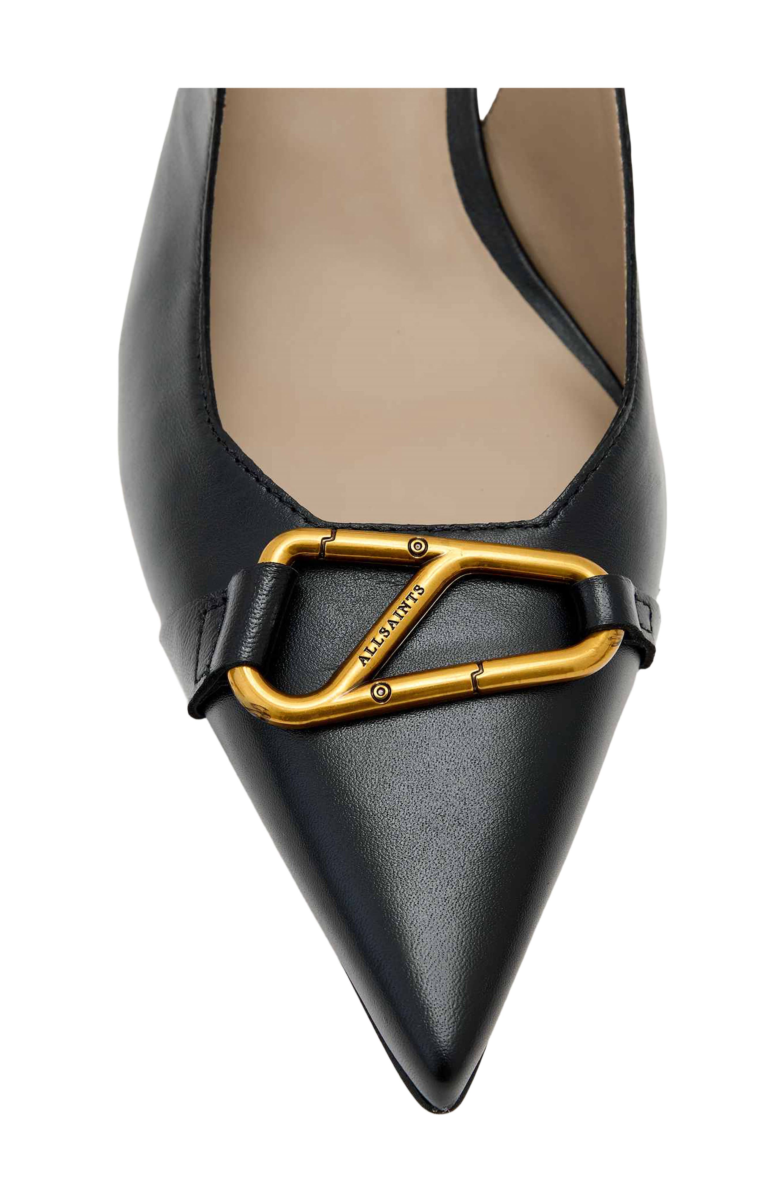 AllSaints Hera Pointed Toe Slingback Pump, Alternate, color, Black
