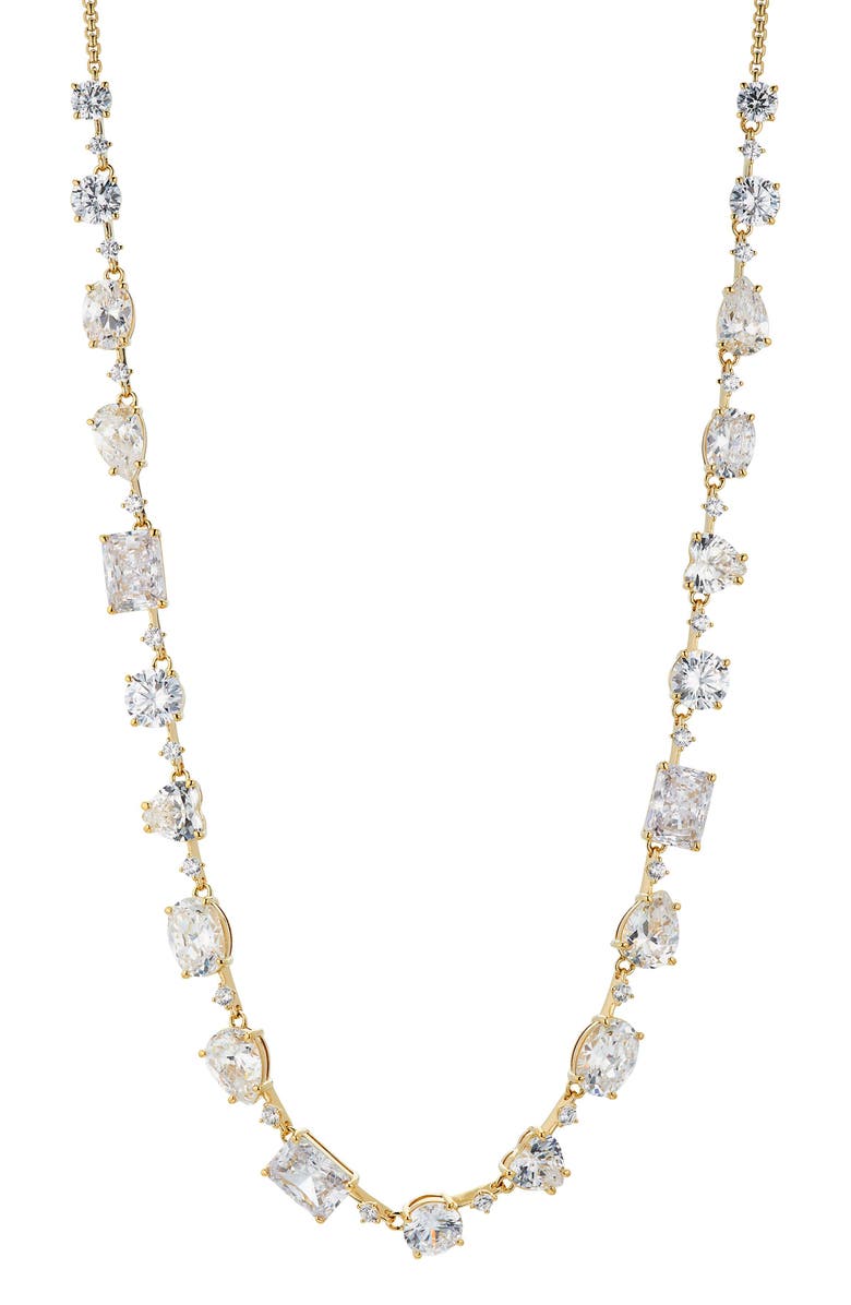 Nadri Cora Cubic Zirconia Frontal Necklace, Main, color, 