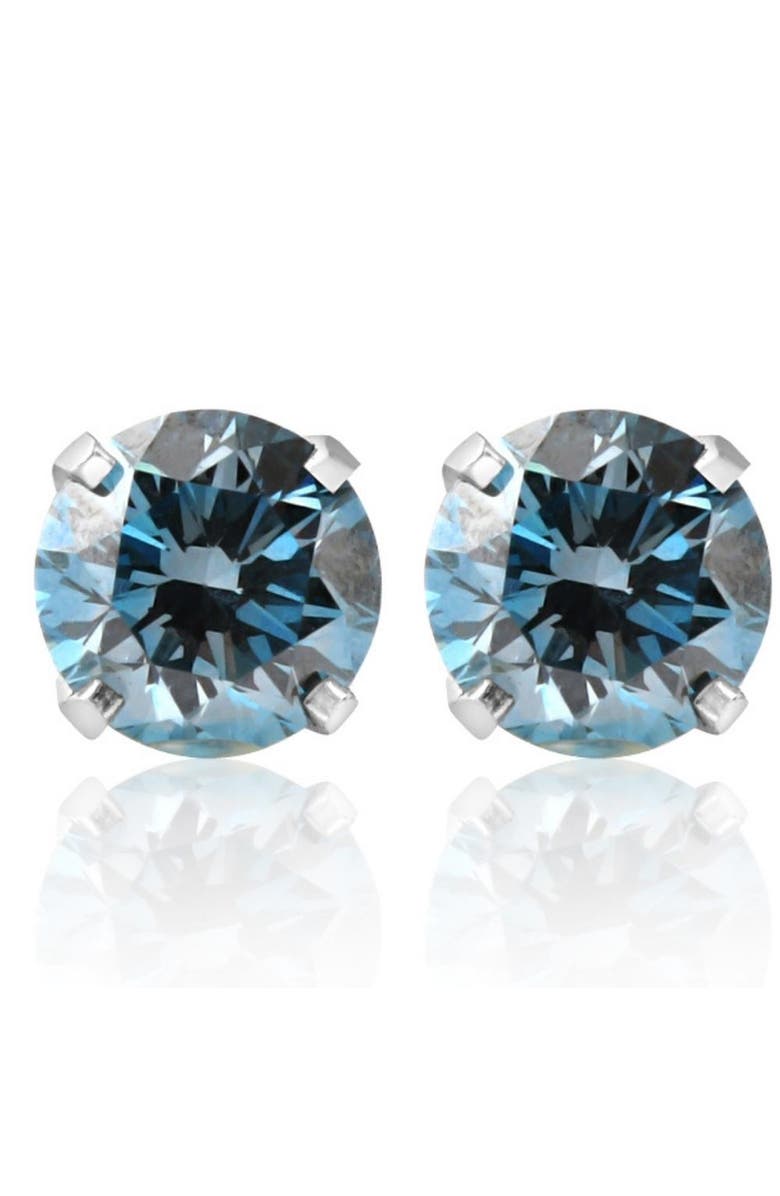 Bliss Diamond 1 Ct T.W. Blue Lab Grown Diamond Studs 14K Gold Earrings, Main, color, 14K White Gold