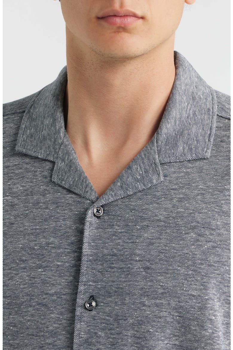 Powell Linen & Cotton Camp Shirt, Alternate, color, DARK BLUE