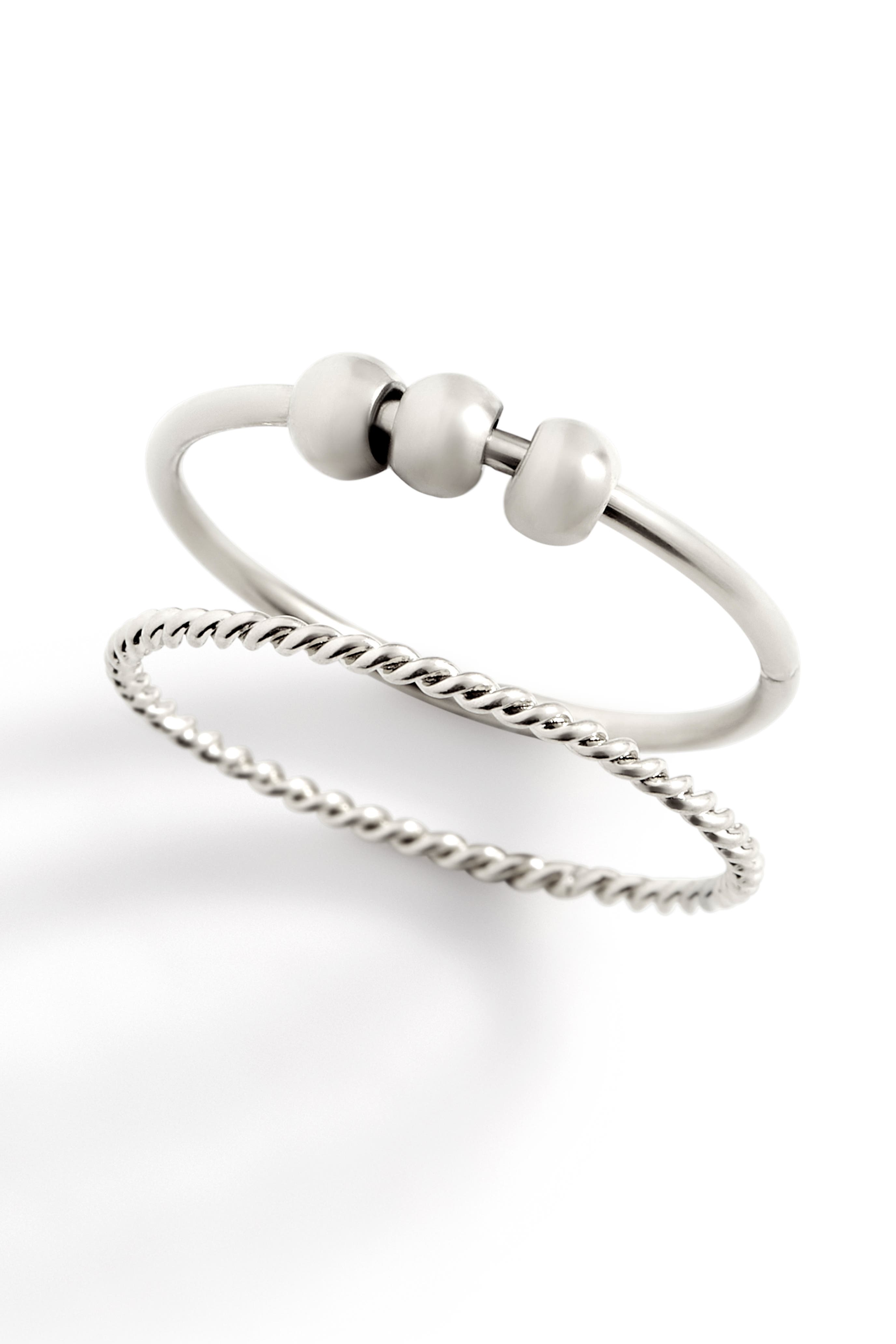 Mint & Lily Dainty Stackable Beaded Fidget Set Ring | Nordstrom