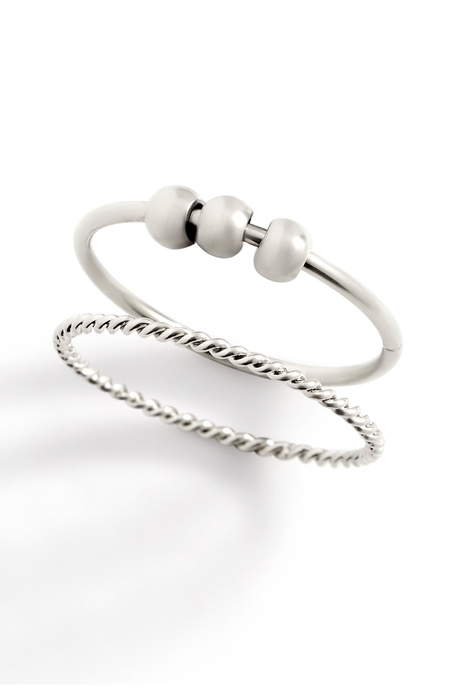 Mint & Lily Dainty Stackable Beaded Fidget Set Ring | Nordstrom