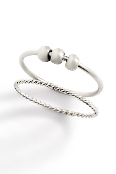 Dainty Stackable Beaded Fidget Set Ring