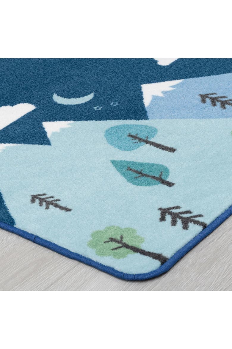 Tranquil Mountains Carpet, Alternate, color, Blue