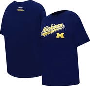 PRO STANDARD Women's Pro Standard Navy Michigan Wolverines Script Tail Oversized Boyfriend T-Shirt