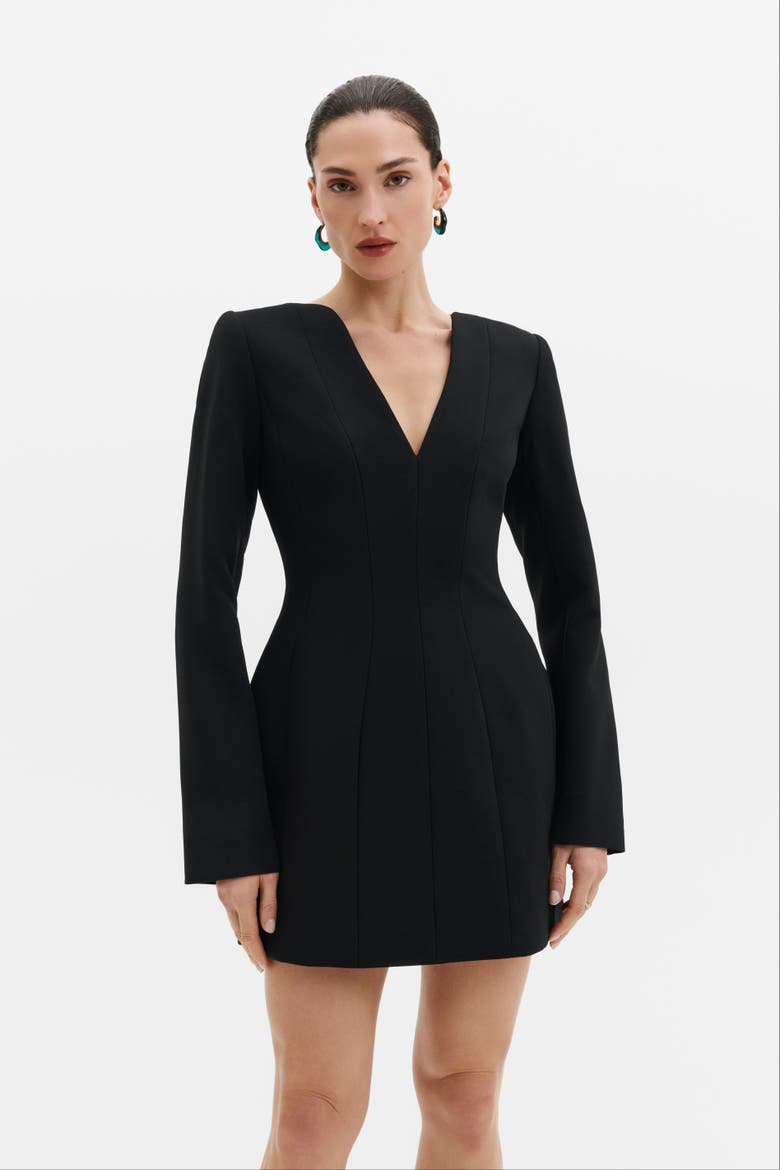 Ninni Hourglass Mini Dress, Alternate, color, Black