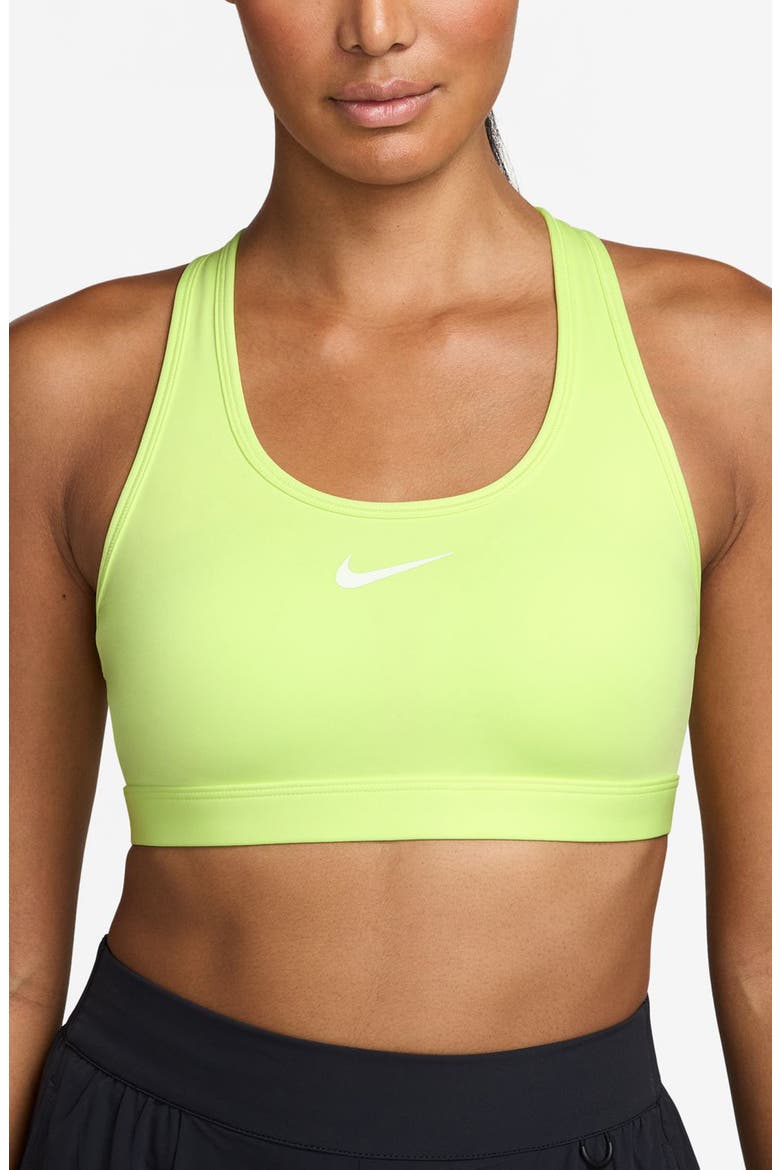 Dri-FIT Swoosh Medium Support Padded Sports Bra, Main, color, LEMON/WHITE