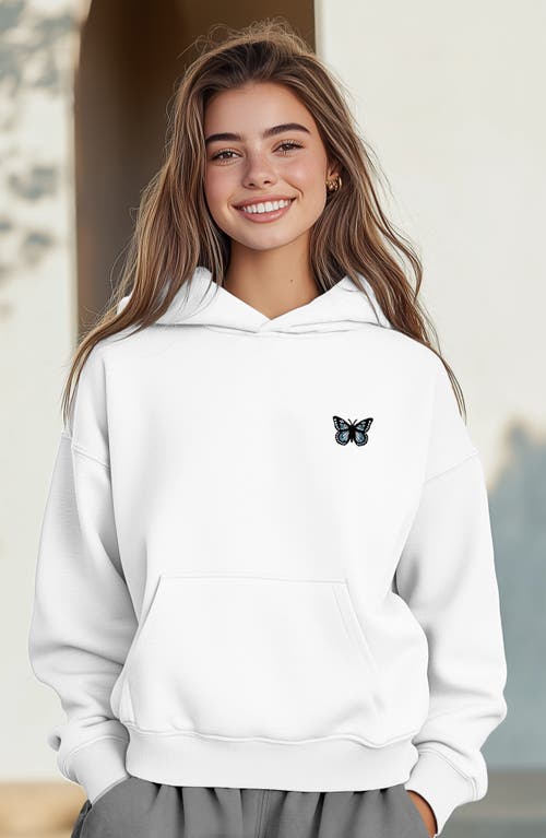 Dalix Womens Butterfly Midweight Fleece Relaxed Hooded Sweatshirt