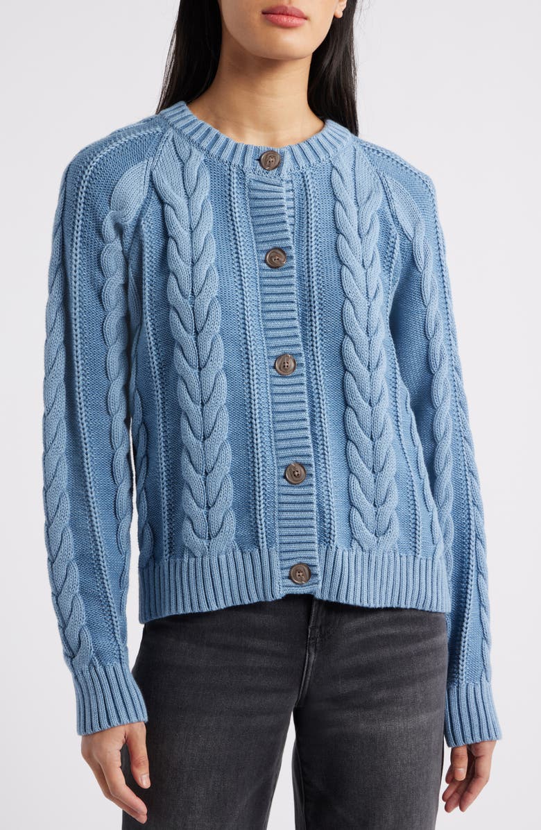 Pendleton Cotton Cable Cardigan, Alternate, color, 