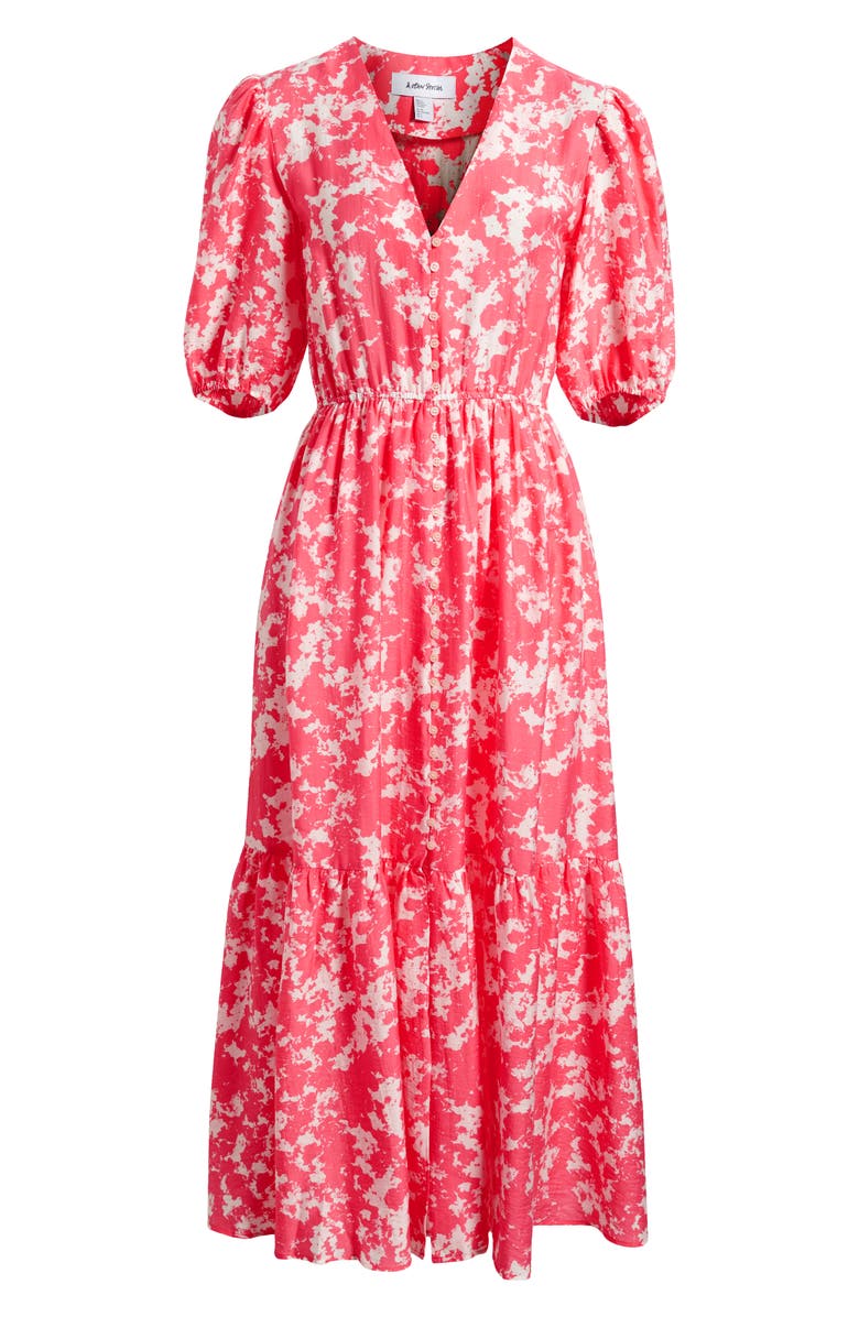 & Other Stories Puff Sleeve Maxi Dress, Alternate, color, Pink Bright