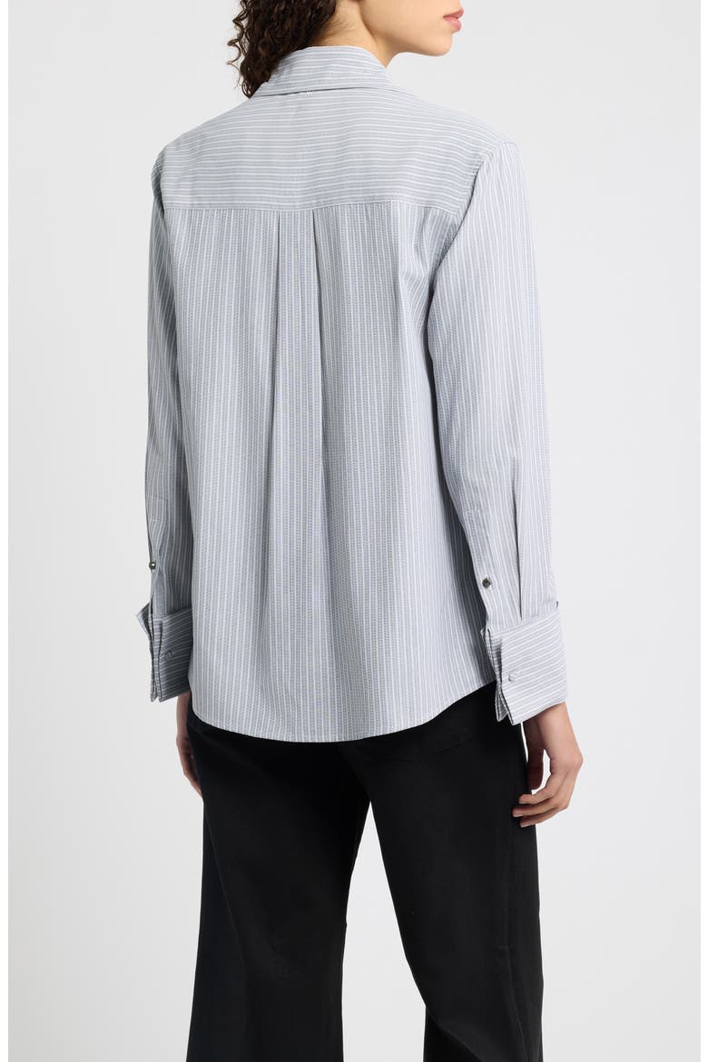 Tanner Striped Bib Front Shirt, Alternate, color, BLACK/ WHITE