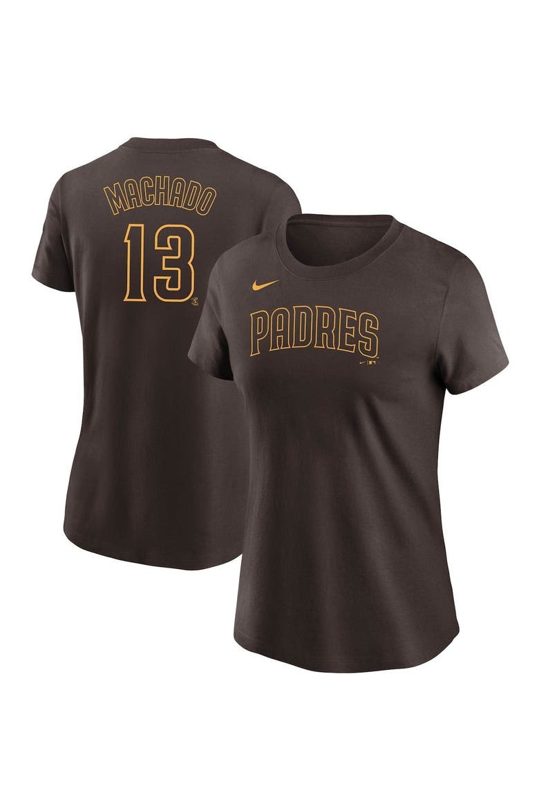 Women's Nike Manny Machado Brown San Diego Padres Name & Number T-Shirt, Alternate, color, Brown