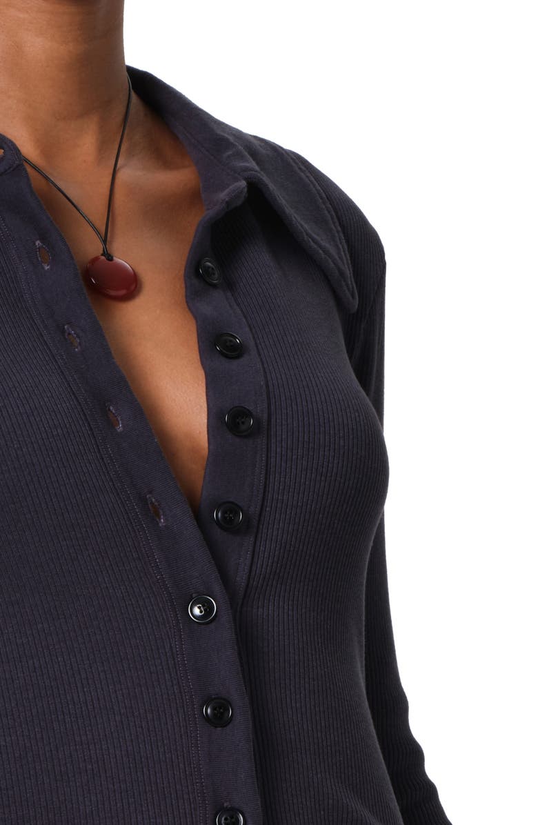 Citizens of Humanity Gila Rib Knit Button-Up Shirt, Alternate, color,