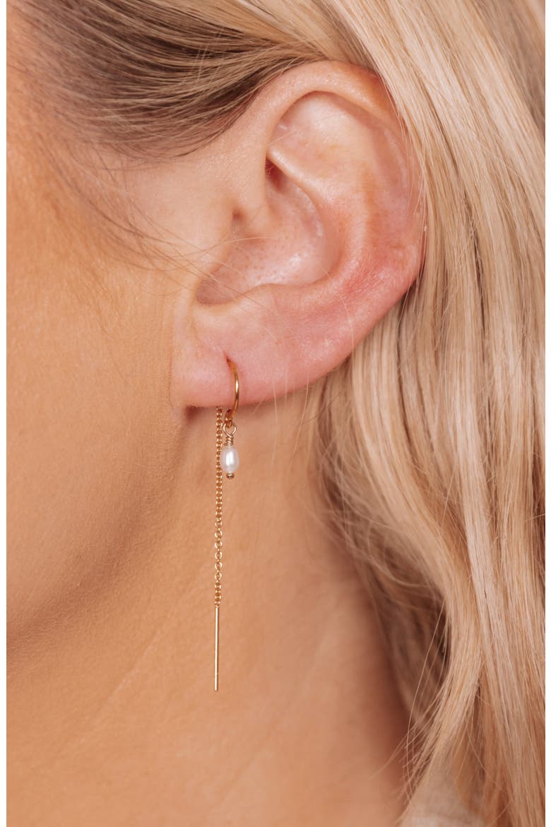 Madeline Freshwater Pearl Threader Earrings, Alternate, color, GOLD