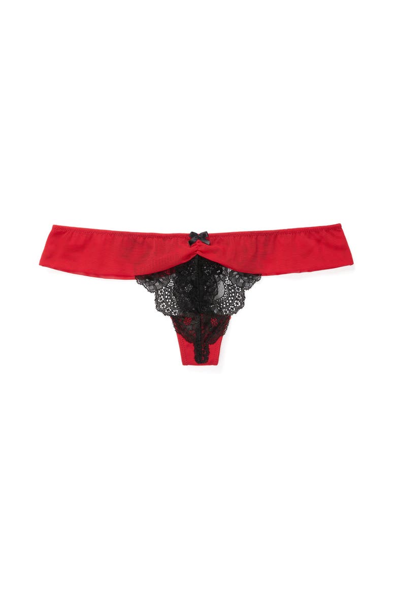 Clairabelle Thong Panties, Main, color, Dark red