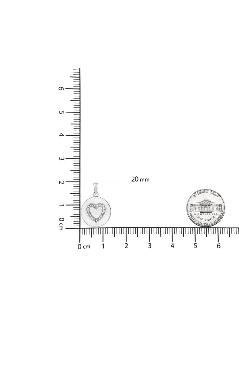 Haus of Brilliance .925 Sterling Silver Prong-Set Diamond Accent Heart Emblemed Pendant Necklace, Alternate, color, White