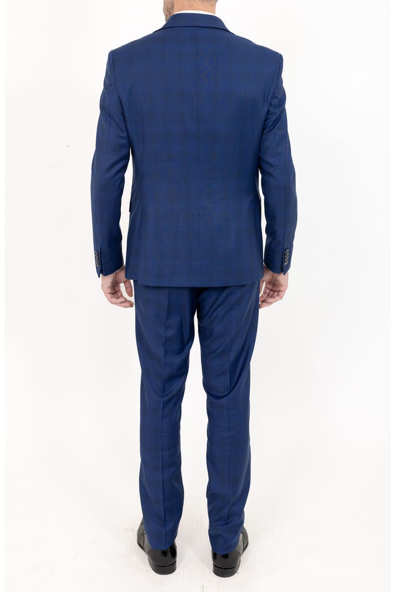 Tonal Plaid Stretch Wool Suit, Alternate, color, BLUE