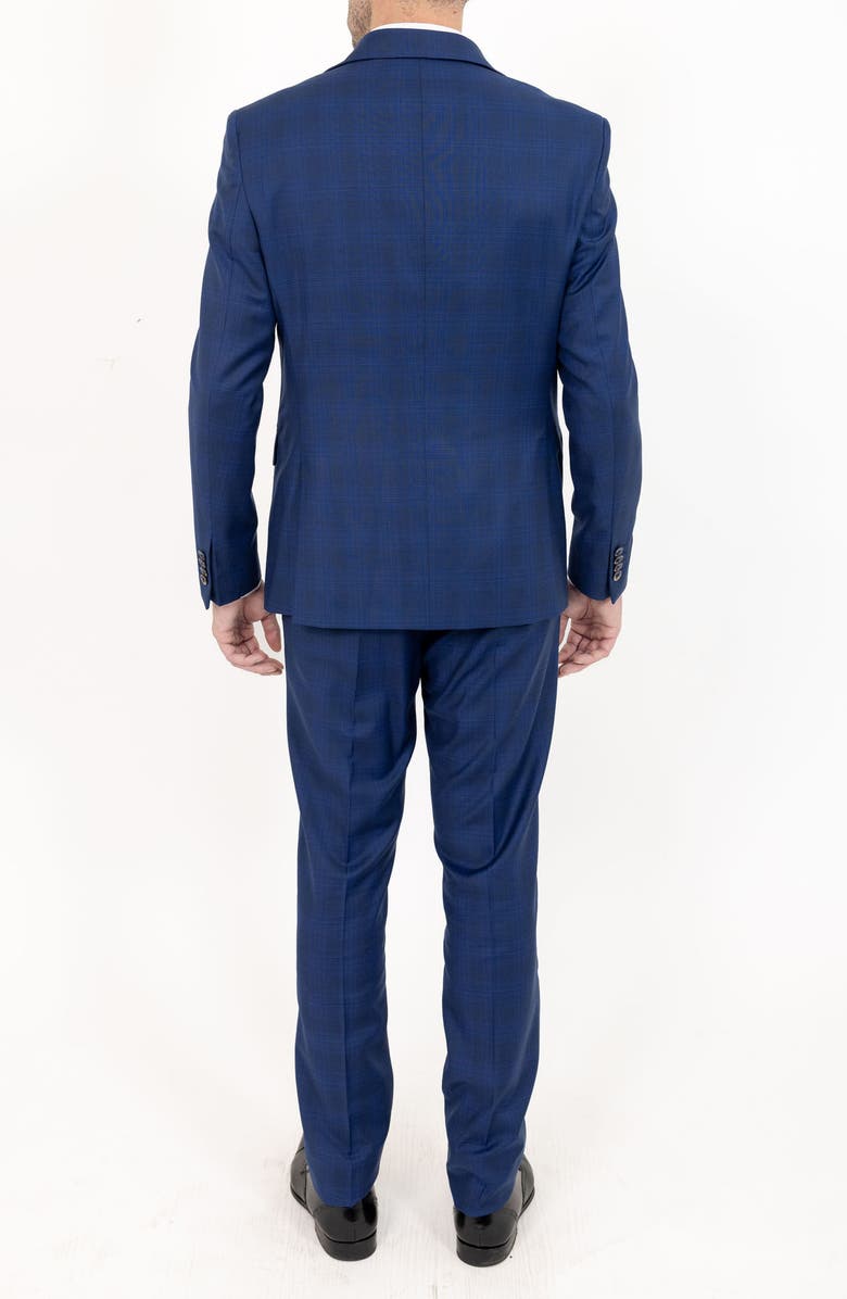 PINO BY PINOPORTE Tonal Plaid Stretch Wool Suit, Alternate, color, Blue