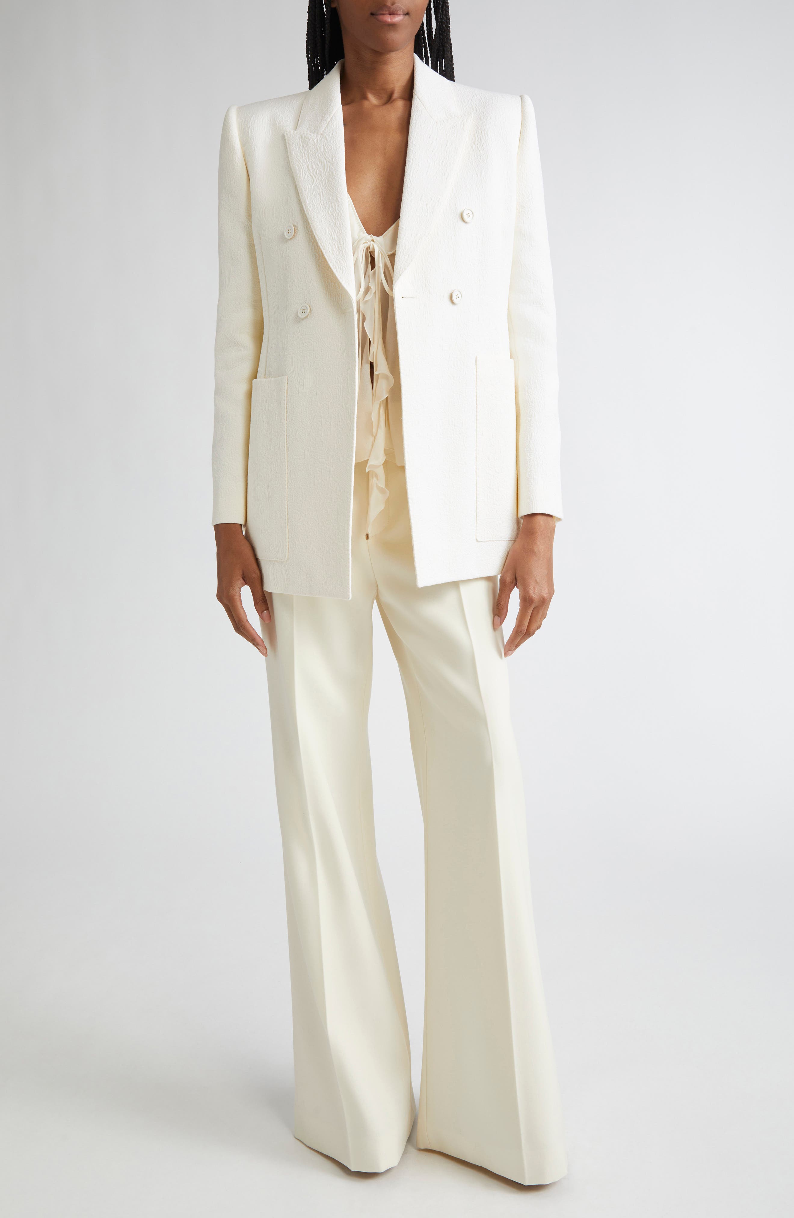 Boxy Jacquard Double Breasted Cotton Blend Jacket - image 2