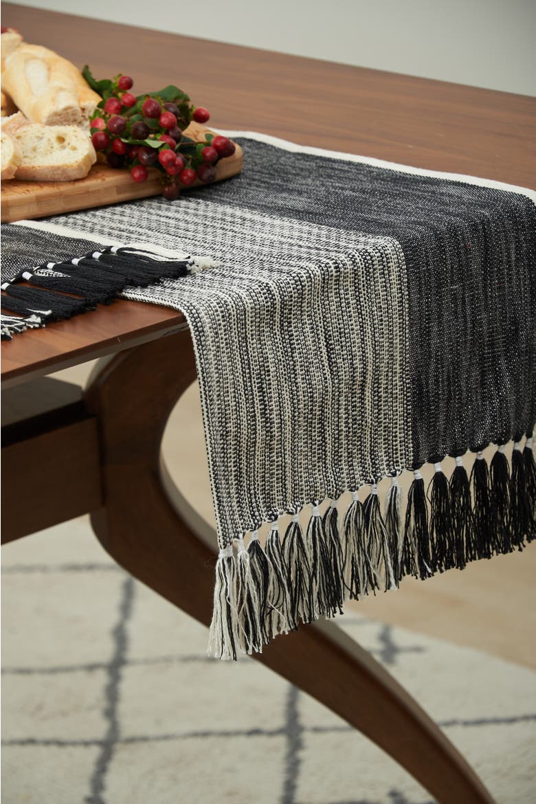 Kerbey Onyx Table Runner 13" x 72", Alternate, color, Black