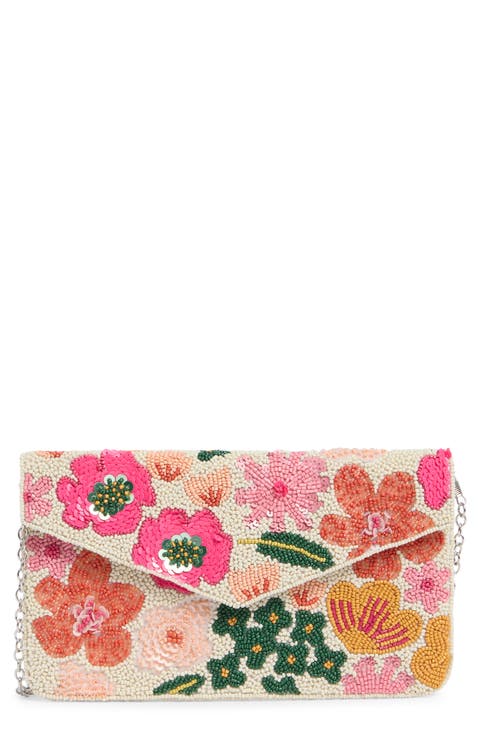 Beaded Pop Floral Clutch