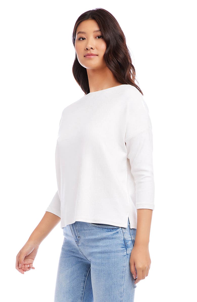 Karen Kane Knit Boatneck Top, Alternate, color, Off White
