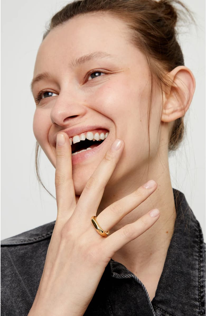 UNODE50 Gold-Plated Geometric Ring, Alternate, color, Metallic Gold