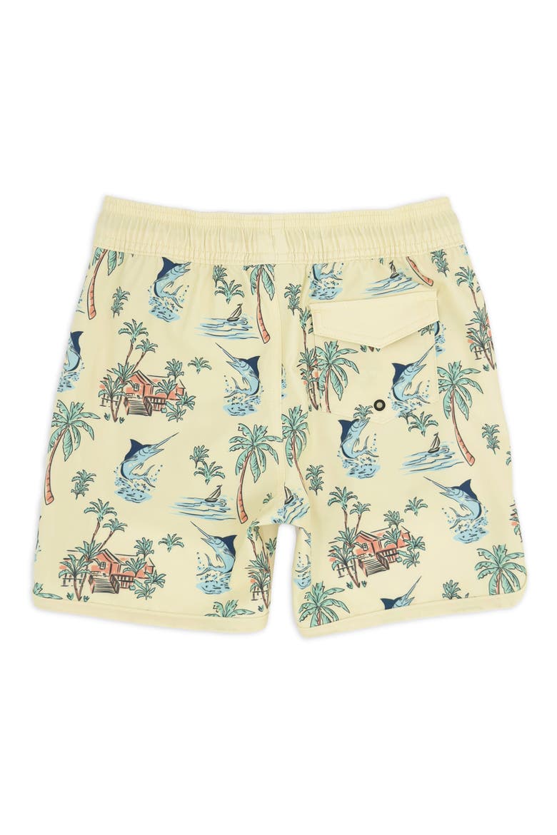 Kids' Sun Glow Scallop Board Shorts, Alternate, color, SUN GLOW