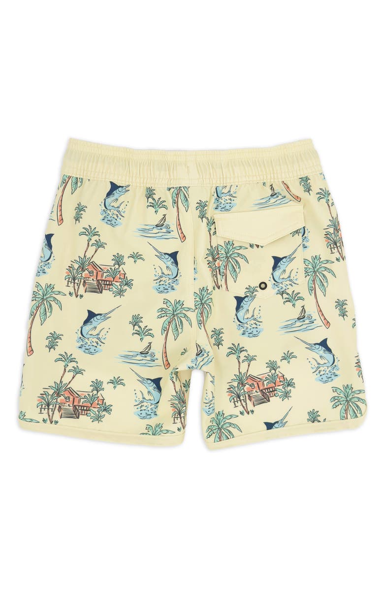 Feather 4 Arrow Kids' Sun Glow Scallop Board Shorts, Alternate, color, 