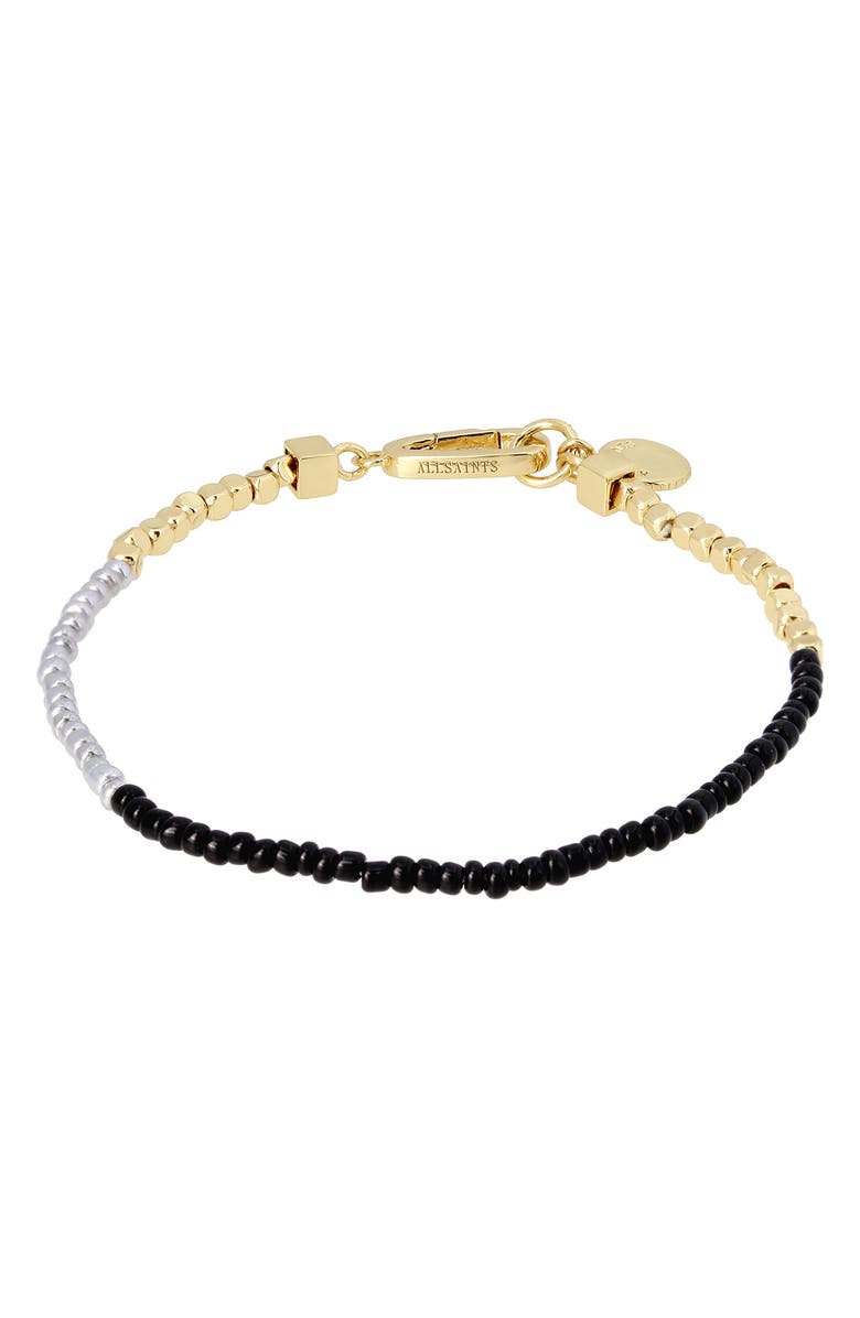 AllSaints Tri-Tone Beaded Bracelet, Main, color,