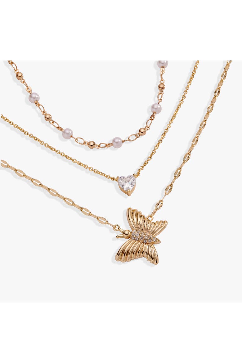 Festival Stranded Butterfly necklace, Alternate, color, Gold