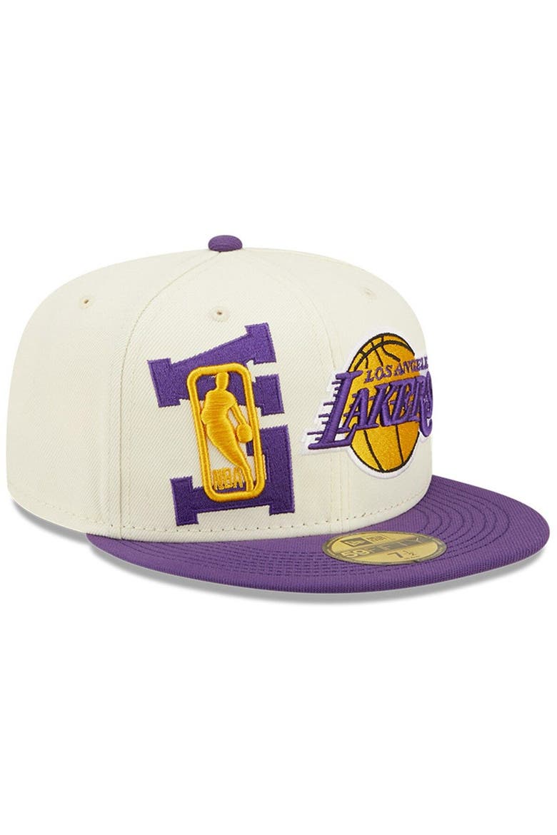Men's New Era Cream/Purple Los Angeles Lakers 2022 NBA Draft 59FIFTY Fitted Hat, Alternate, color, Purple