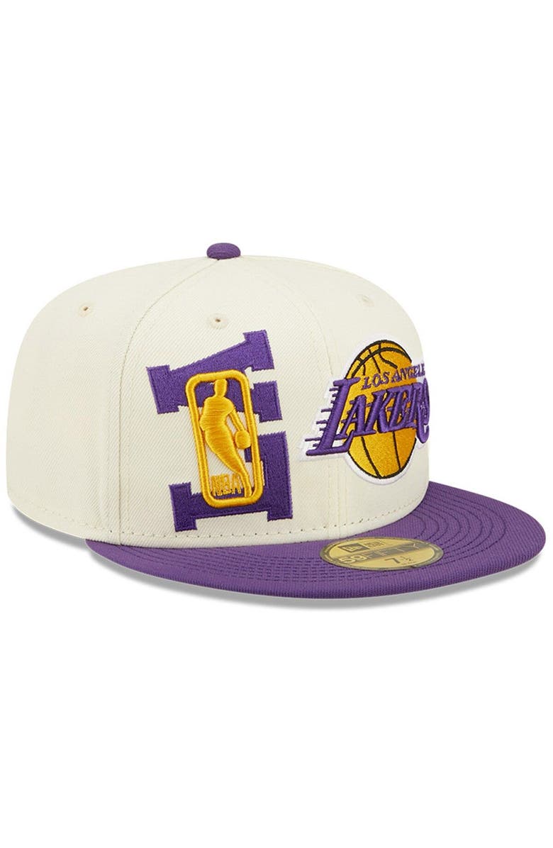 New Era Men's New Era Cream/Purple Los Angeles Lakers 2022 NBA Draft 59FIFTY Fitted Hat, Alternate, color, Purple