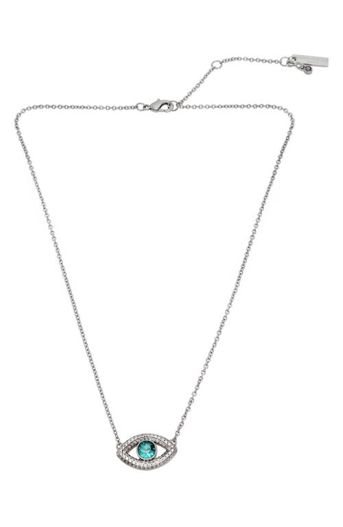KURT GEIGER KURT GEIGER LONDON CRYSTAL & CZ EVIL EYE PENDANT NECKLACE