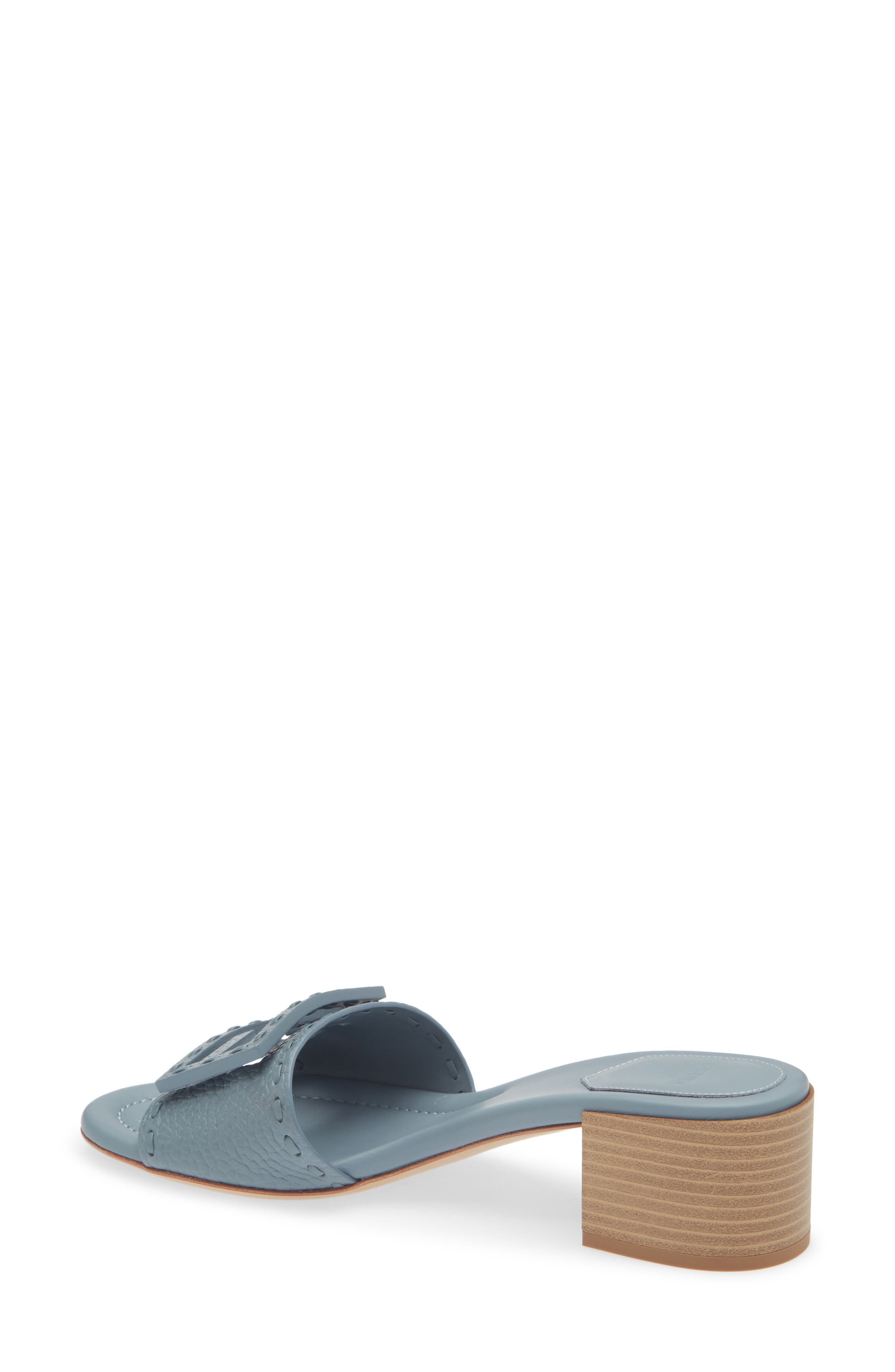 Fendi Baguette Slide Sandal, Alternate, color, Blue
