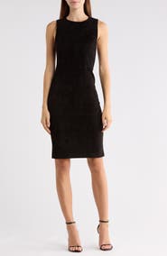 ALICE + OLIVIA Delora Suede Fitted Dress
