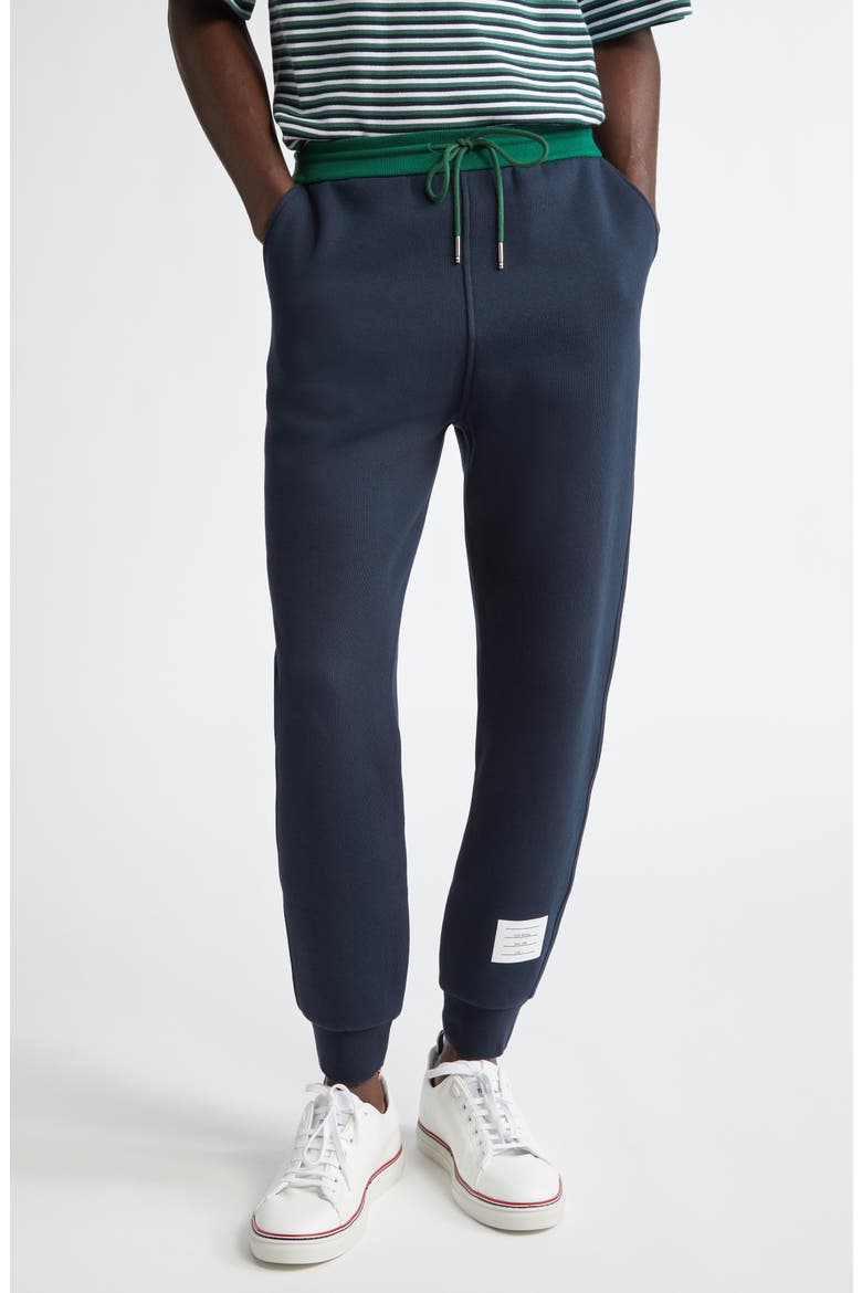 Colorblock Cotton Joggers, Main, color, NAVY