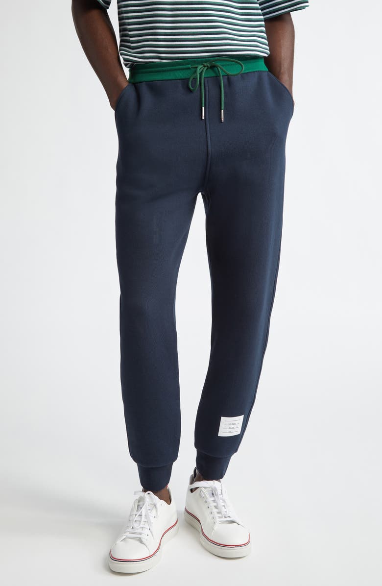Thom Browne Colorblock Cotton Joggers, Main, color, 
