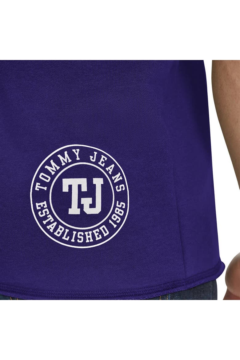 Men's Tommy Jeans Purple Los Angeles Lakers Paul French Terry Short Sleeve Pullover Hoodie, Alternate, color, Purple
