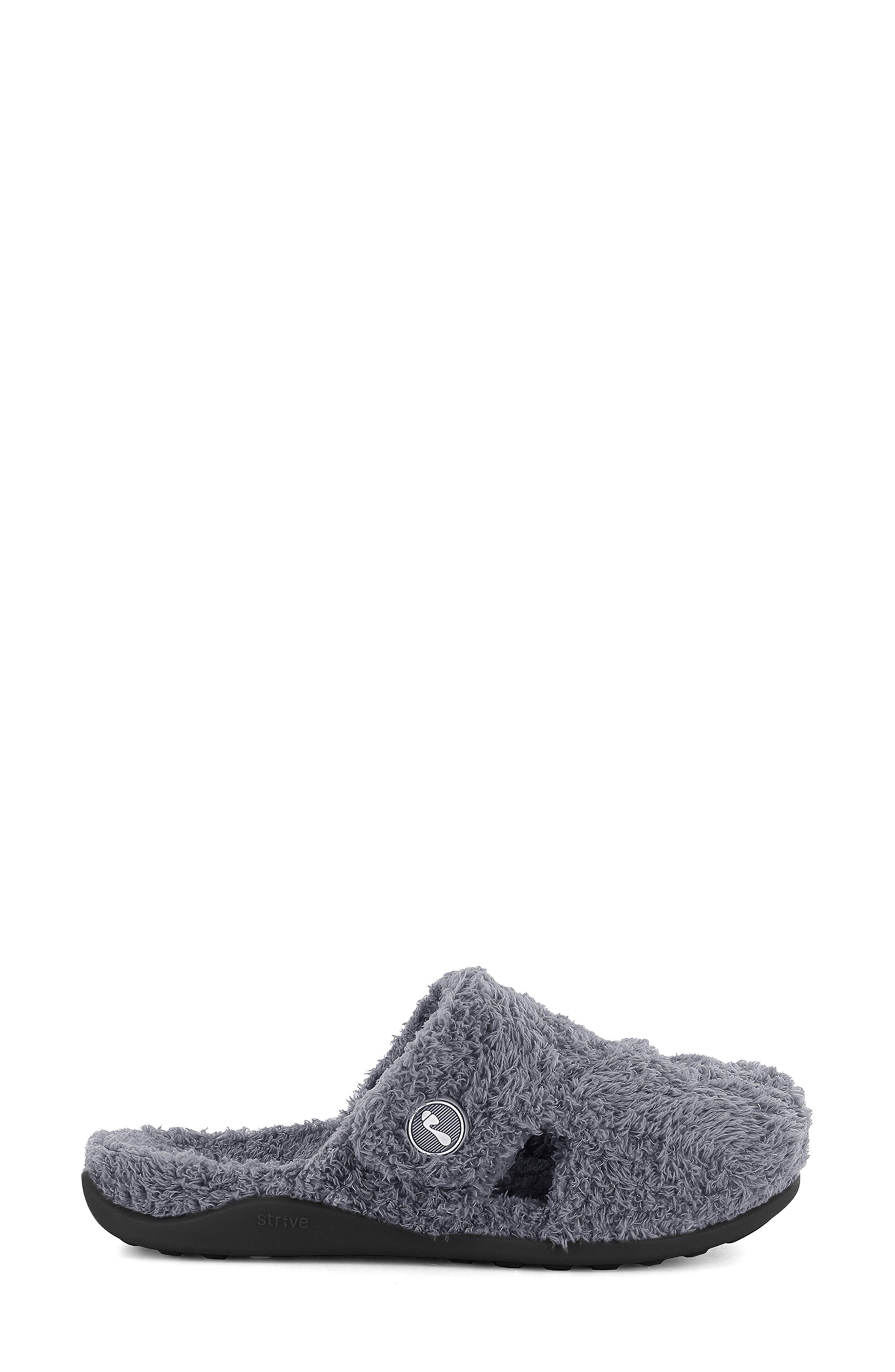STRIVE Zara Faux Fur Slipper, Alternate, color, Charcoal