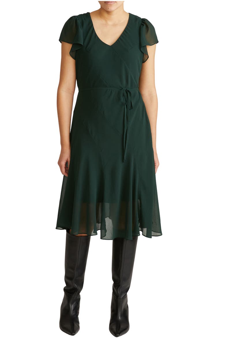 Sevilla Chiffon Dress, Main, color, SCARAB