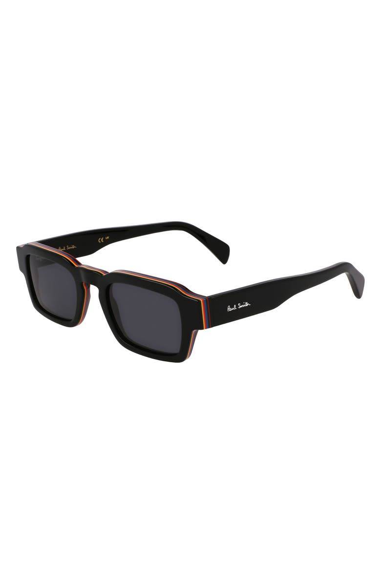 Paul Smith Latimer 49mm Small Modified Rectangular Sunglasses, Alternate, color, Black Multi Stripes